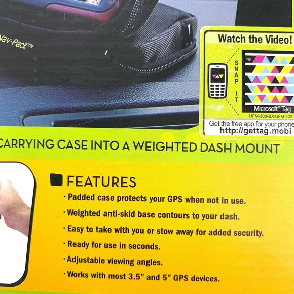 Bracketron Nav-Pack Universal Weighted Vehicle Dash Mount W Case New in Package - Picture 2 of 4